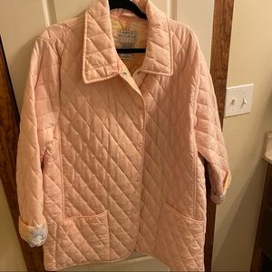 pink quilted jacket